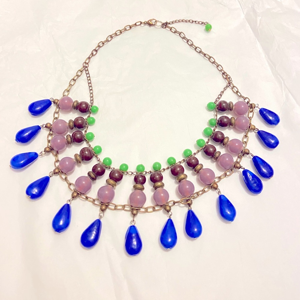 Glass Beaded Statement Necklace